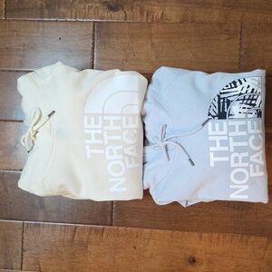 TWO PACK The North Face Women's Cream and Light Lavender Hoodies Size XL